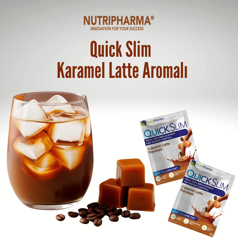 Quick Slim Karamel Latte Aromali Kilo Verme Amacli Ogun Shake-30 sase