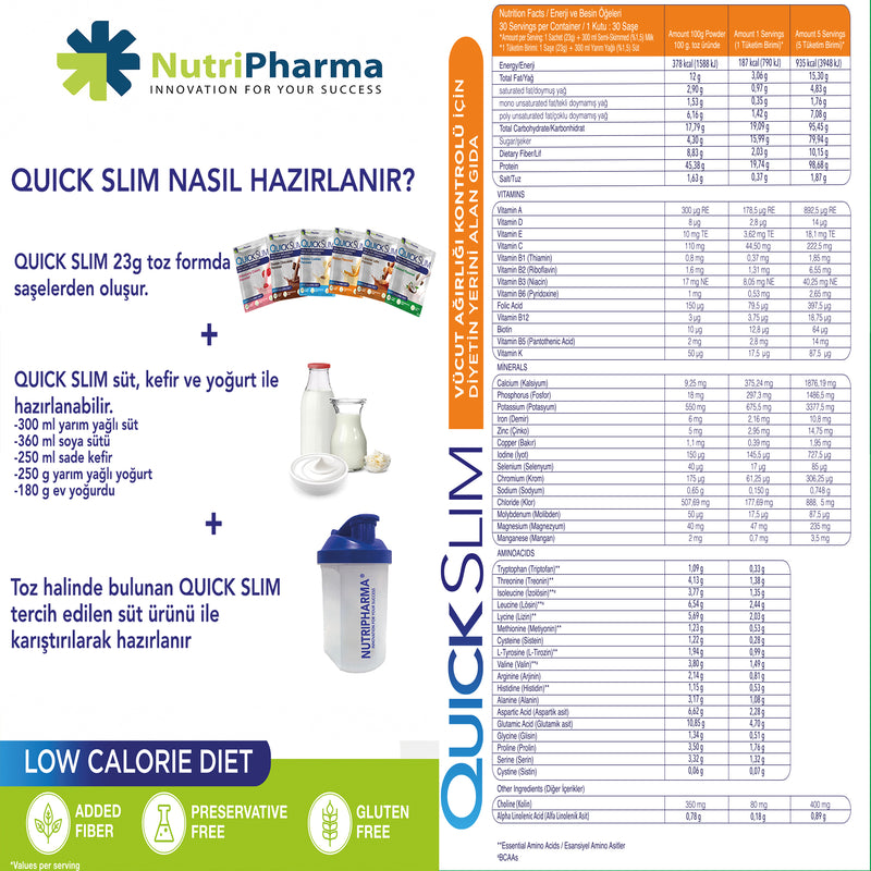 Quick Slim Kavun Aromali Kilo Verme Amacli Ogun Shake-30 sase