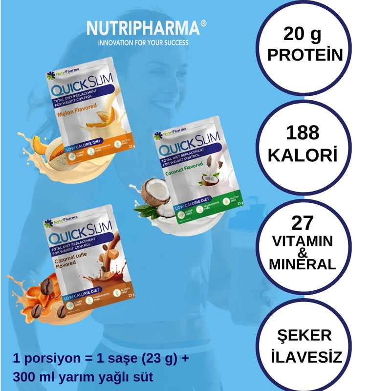 Quick Slim Tropikal Karışık Kutu Kilo Verme Amacli Ogun Shake-30 sase