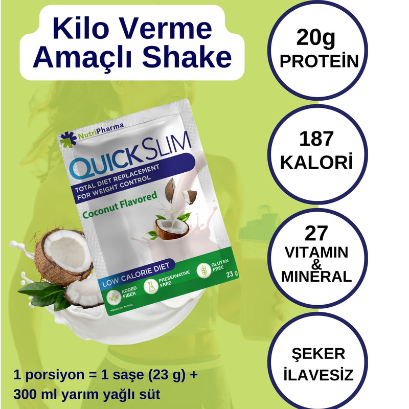 Quick Slim Hindistan Cevizi Aromali Kilo Verme Amacli Ogun Shake-30 sase