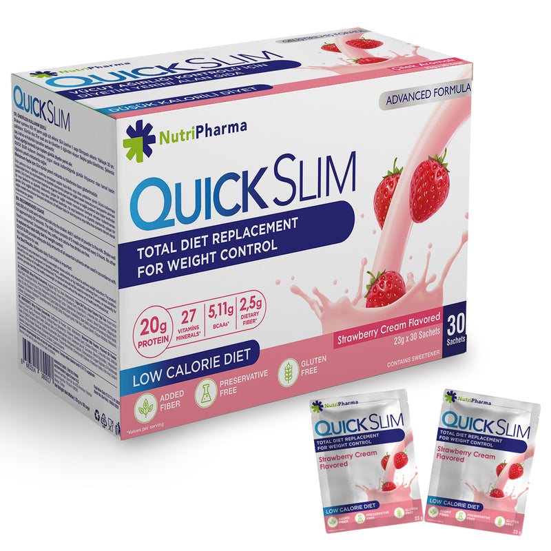 Quick Slim Çilek Aromalı Kilo Verme Amaçlı Öğün Shake