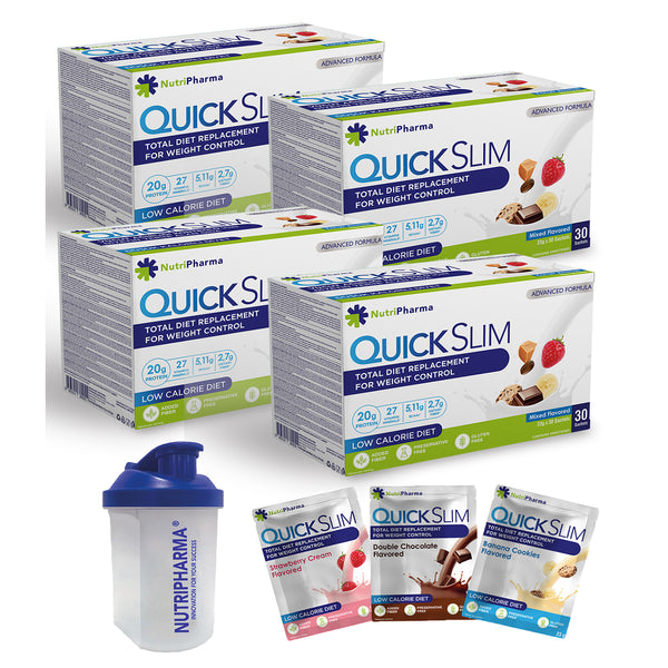 Quick Slim Shake - Avantajlı Set - 4 kutu - SHAKER HEDİYE