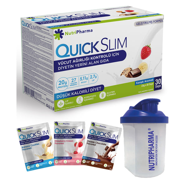 Quick Slim Kilo Verme Amaçlı Öğün Shake Mix (Karışık Kutu) - SHAKER HEDİYE