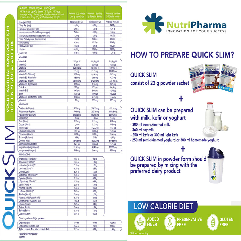 Mélange de shakes pour la perte de poids Quick Slim (boîte mélangée)
